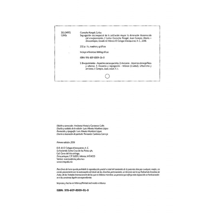 Segregación socioespacial de la población mayor. La dimensión desconocida del envejecimiento