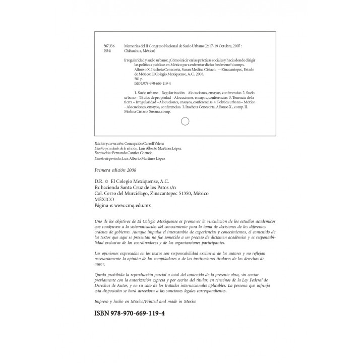 Irregularidad y suelo urbano ¿Cómo incidir en las prácticas sociales y hacia dónde dirigir las políticas públicas ...