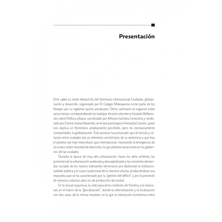 Reflexiones sobre política urbana