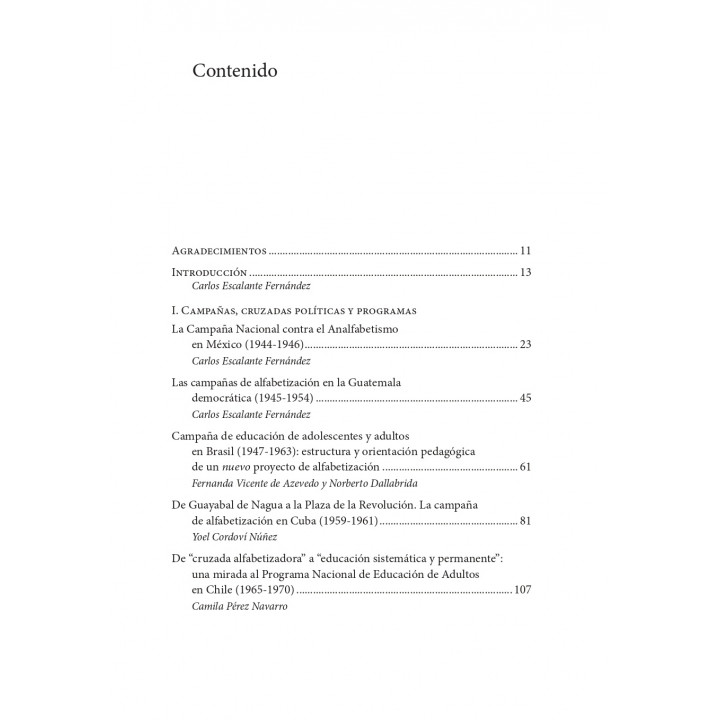 Experiencias nacionales de alfabetización de adultos. América Latina en el siglo XX