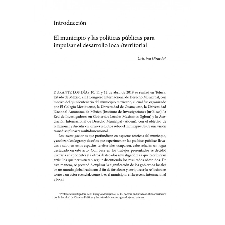 Políticas públicas para el desarrollo municipal