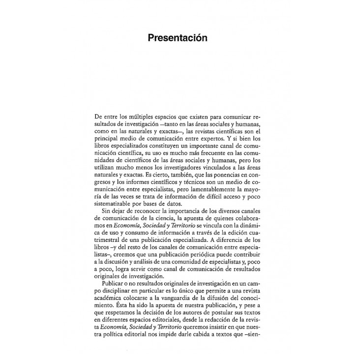Economía Sociedad y Territorio,Vol. VIII, num 26, enero-abril de 2008