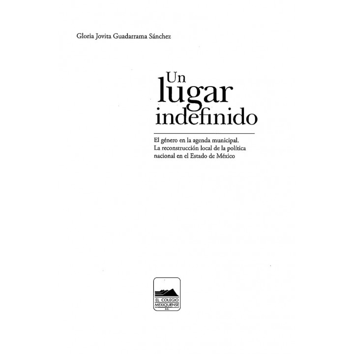 Un lugar indefinido. El género en la agenda municipal. La reconstrucción local de la política nacional en el Estado de México.