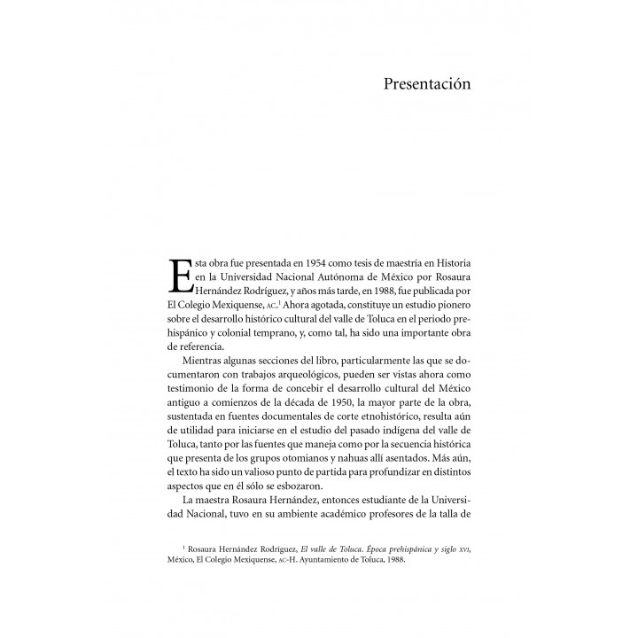 El valle de Toluca. Época prehispánica y siglo XVI