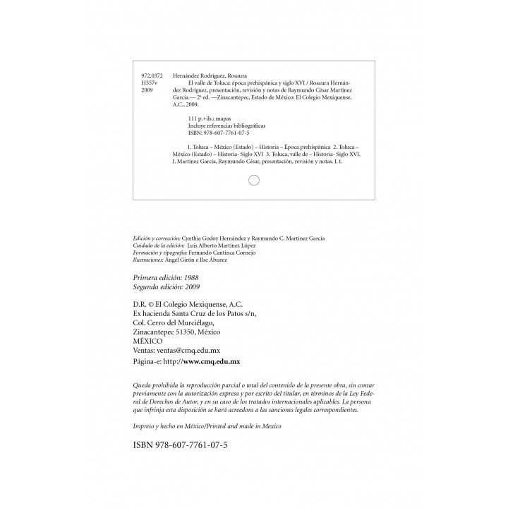 El valle de Toluca. Época prehispánica y siglo XVI