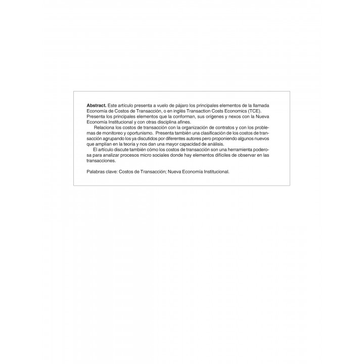 WHAT ARE TRANSACTION COSTS: IN A BIRDS-EYE