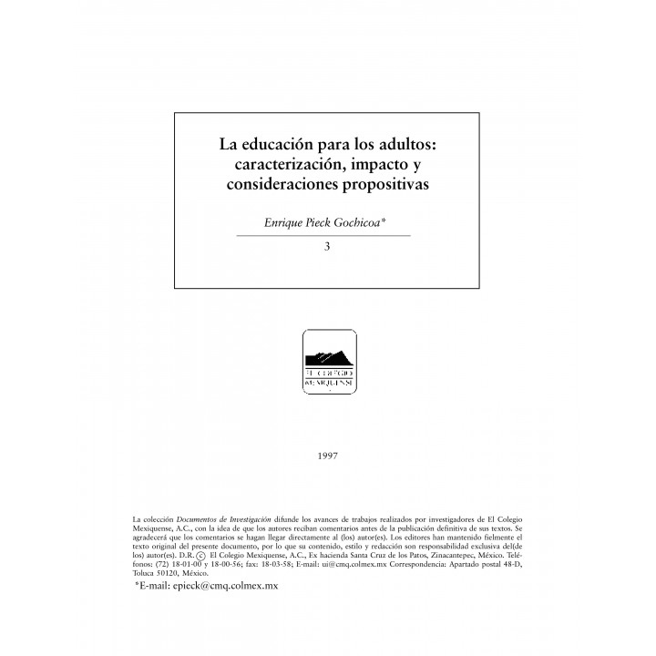 La educación para los adultos: caracterización, impacto...