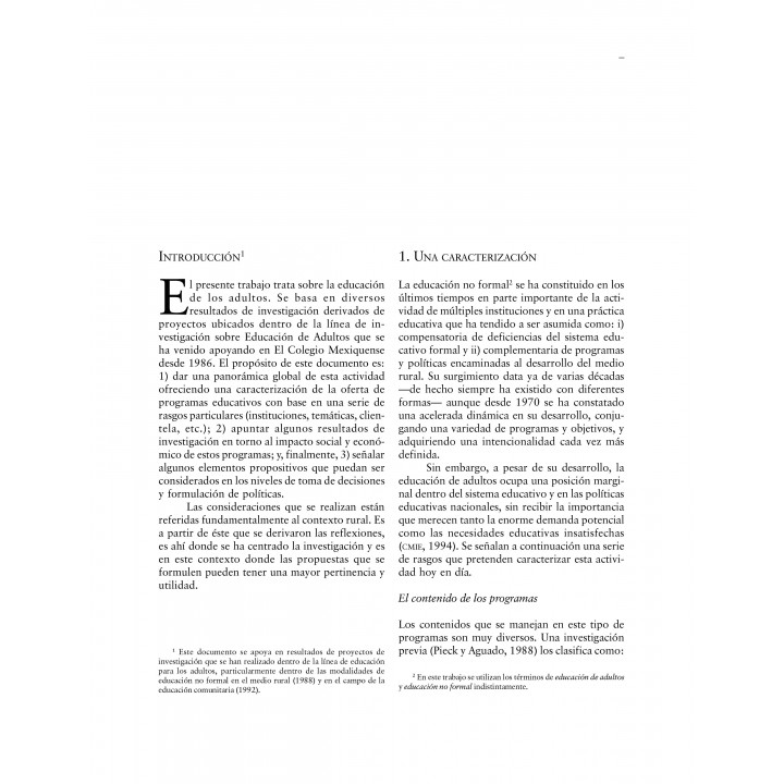 La educación para los adultos: caracterización, impacto...