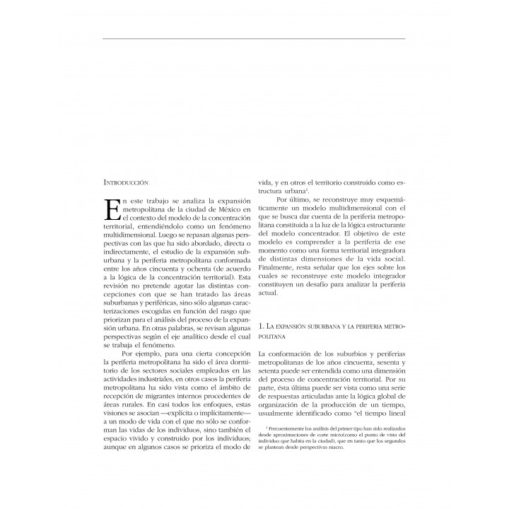 De la expansión urbana y la periferia metropolitana