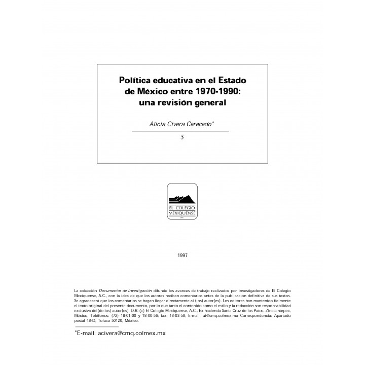 Política educativa en el Estado de México entre 1970-1990...