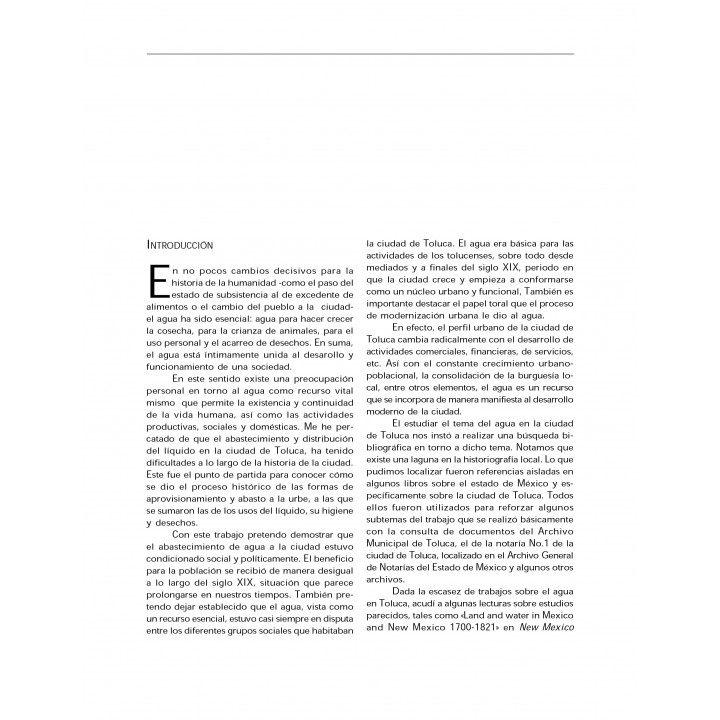 La ciudad y el agua: Toluca (1830-1897) Aprovisionamiento...