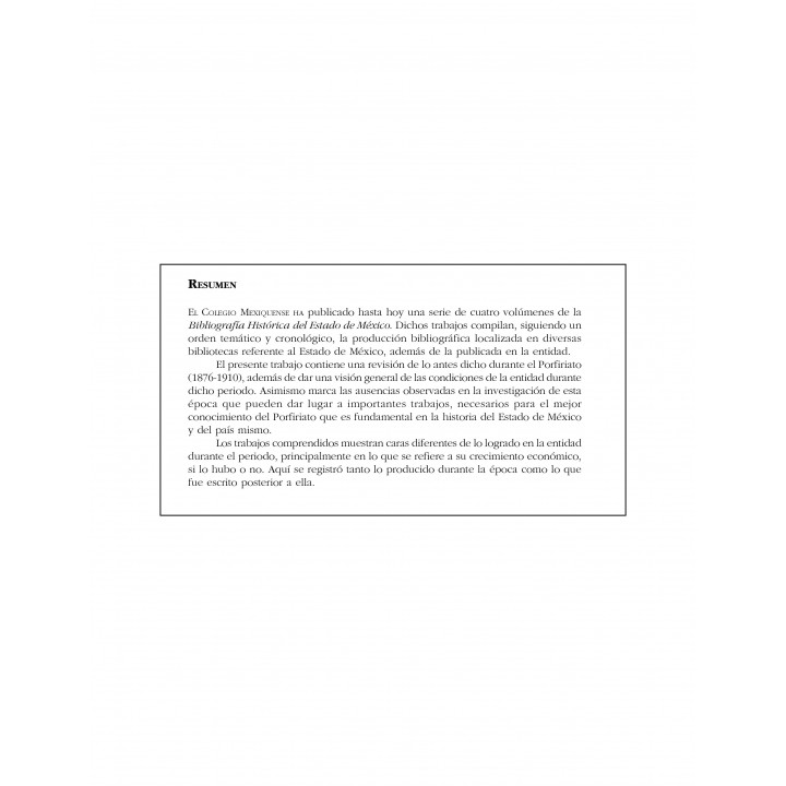 Bibliografía comentada. El Estado de México durante...