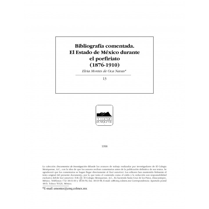Bibliografía comentada. El Estado de México durante...