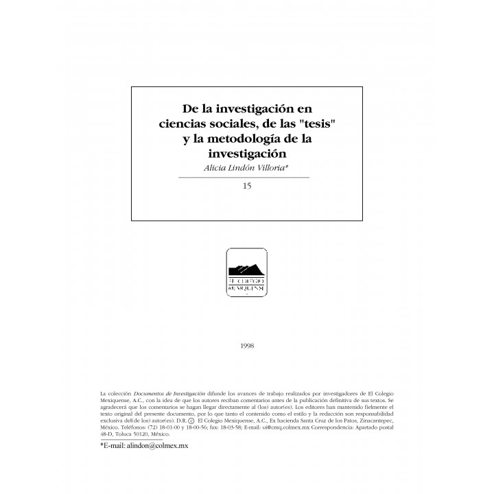 De la investigación en las ciencias sociales...