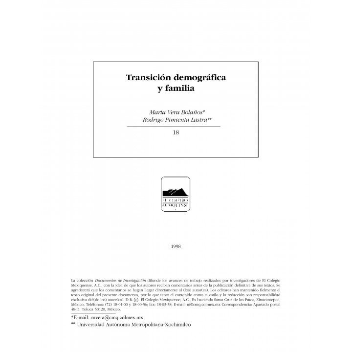 Transición demográfica y familia