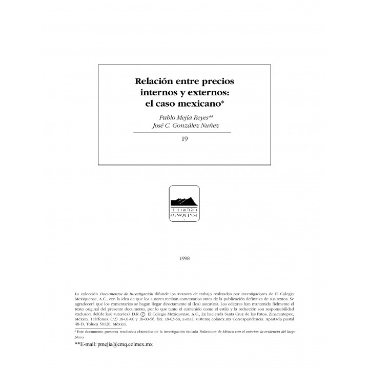 Relación entre precios internos y externos: el caso...