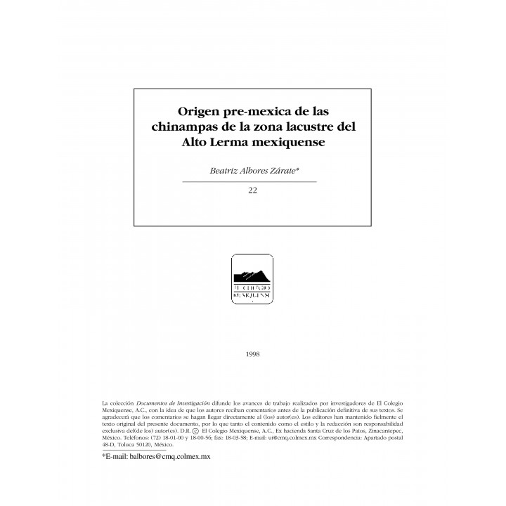 Origen pre-mexica de las chinampas de la zona lacustre...