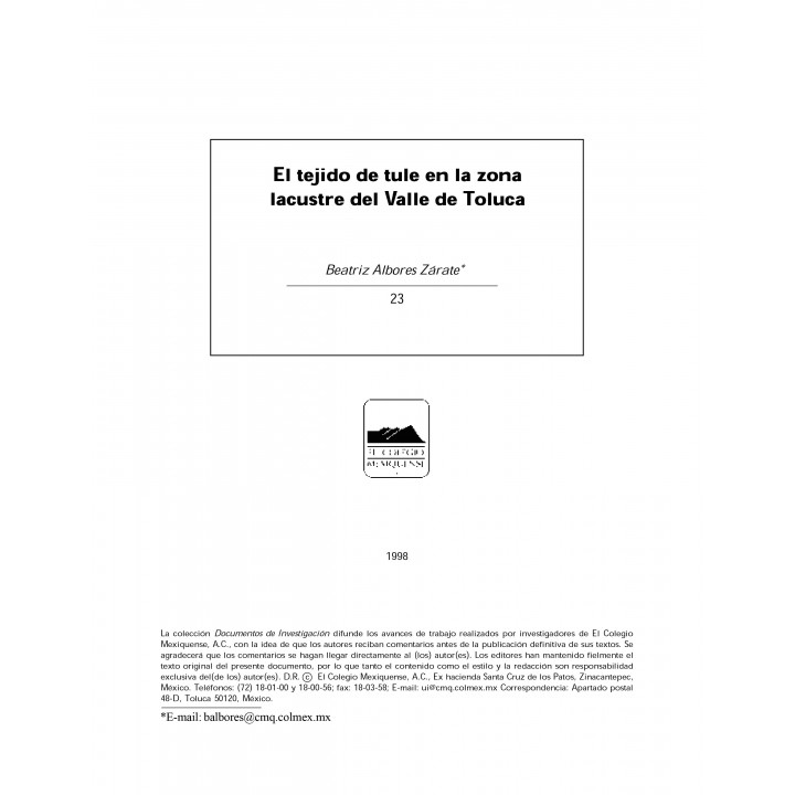 El Tejido de tule en el zona lacustre del Valle de Toluca...