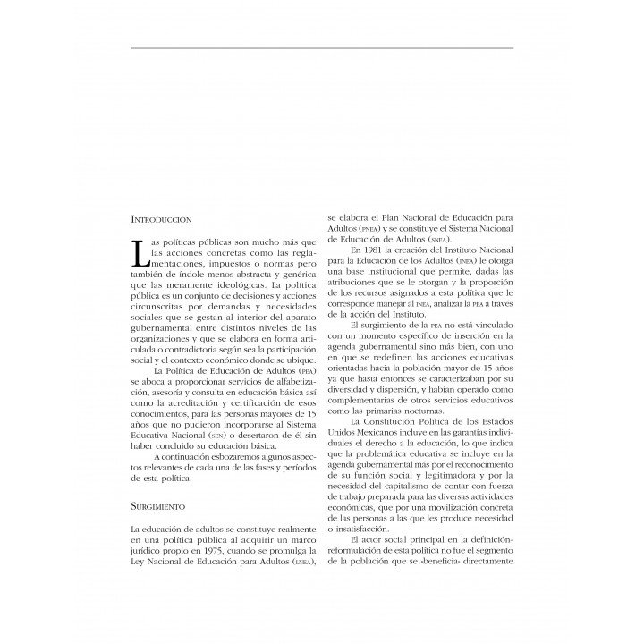 La educación de adultos vista como política pública