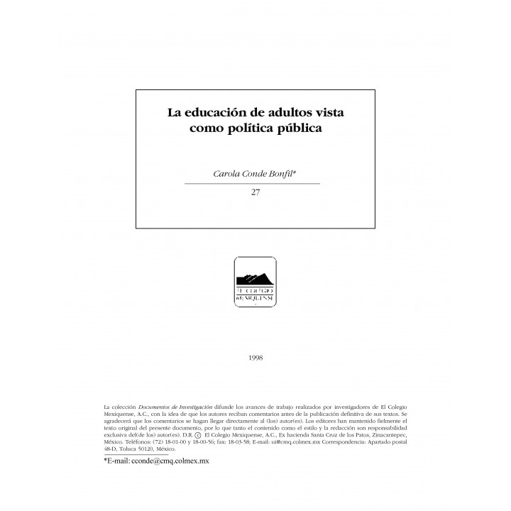 La educación de adultos vista como política pública