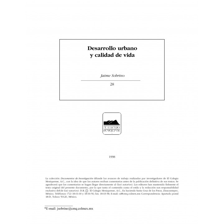 Desarrollo urbano y calidad de vida