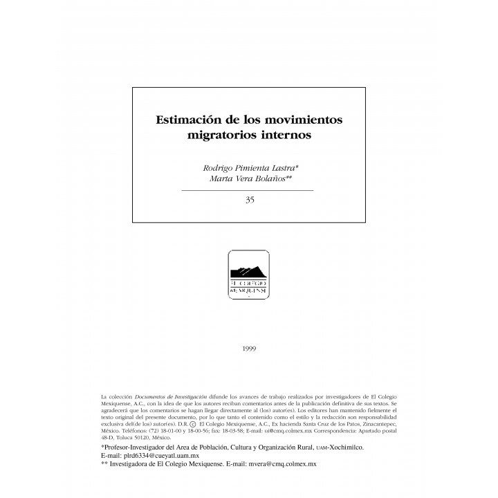 Estimación de los movimientos migratorios internos