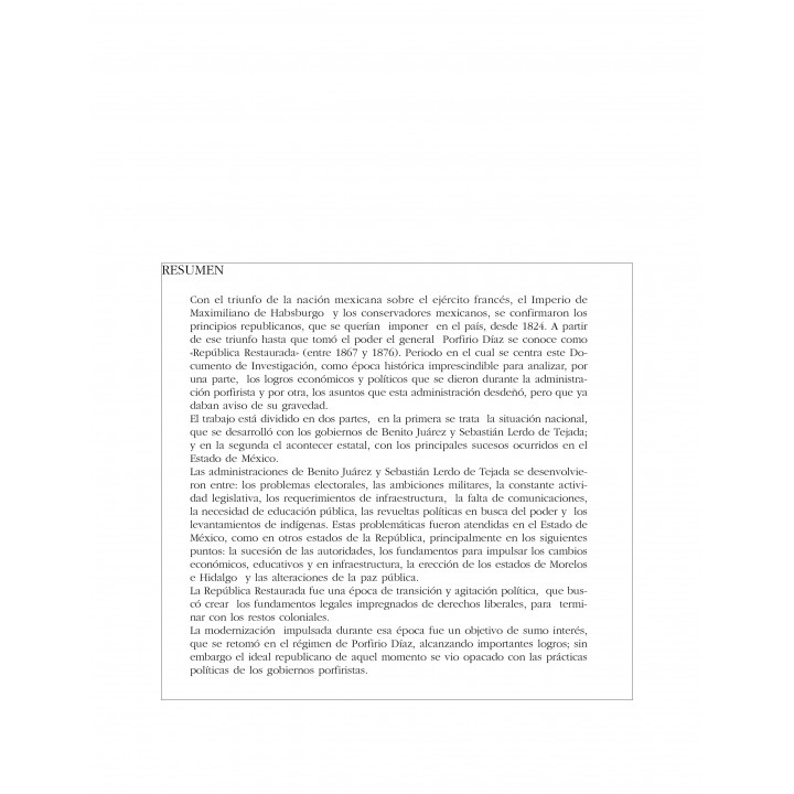 Republica restaurada en el estado de México: agitación...