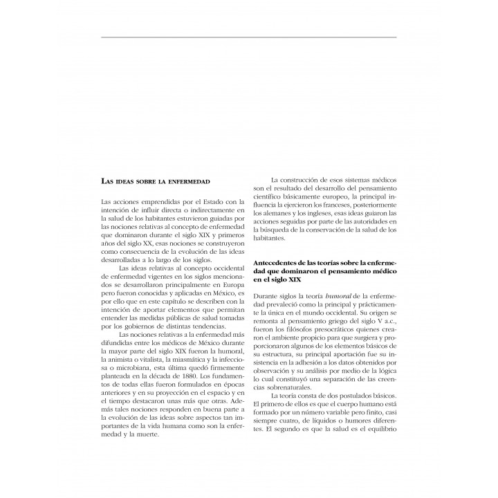 Ideas sobre la enfermedad e instituciones y medidas...