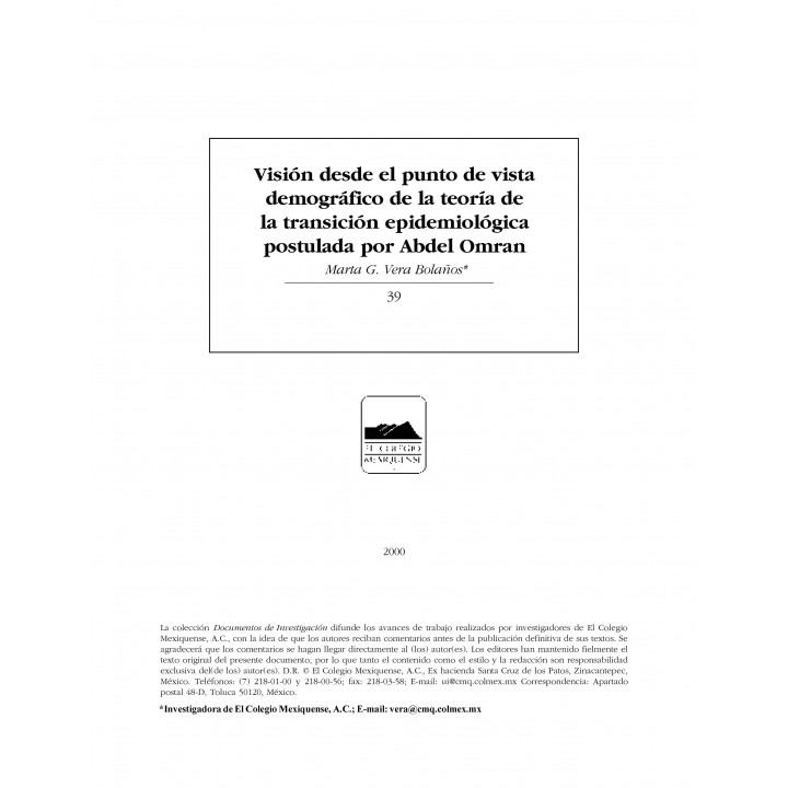 Visión desde el punto de vista demográfico de la teoría...