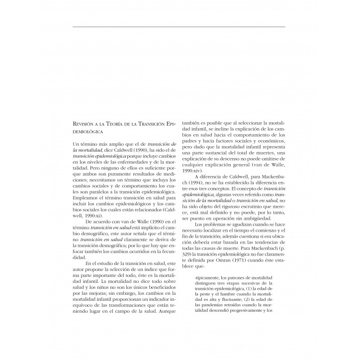 Visión desde el punto de vista demográfico de la teoría...