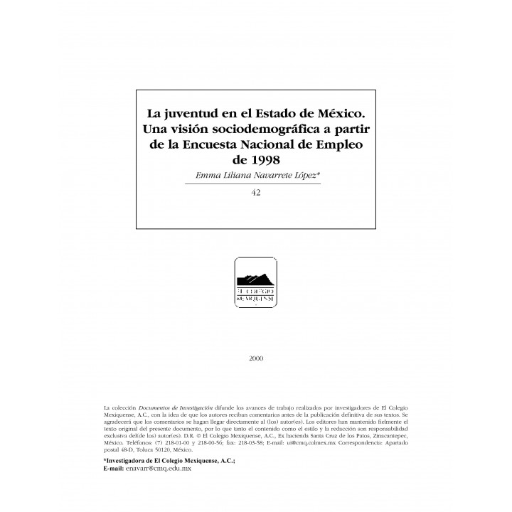 La juventud en el Estado de México. Una visión...
