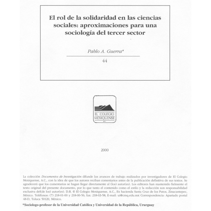 El rol de la solidaridad en las ciencias sociales...