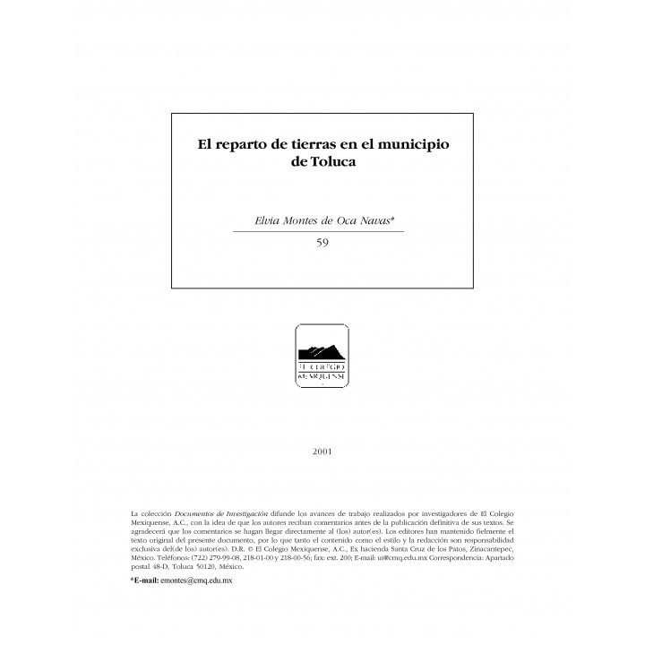 El reparto de tierras en el municipio de Toluca