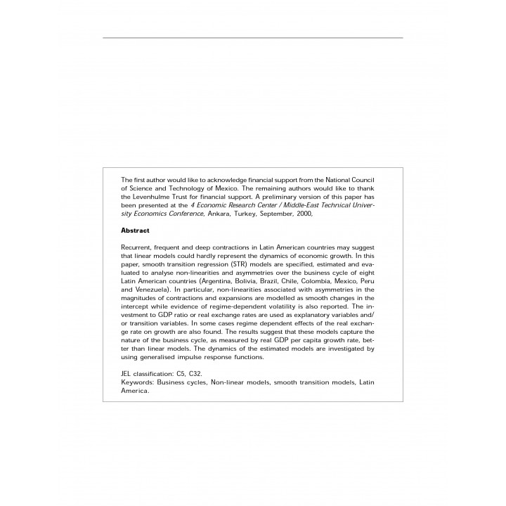 Non-linearities over the business cycles: evidence from...