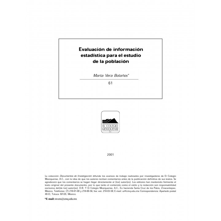 Evaluación de información estadística para el estudio...