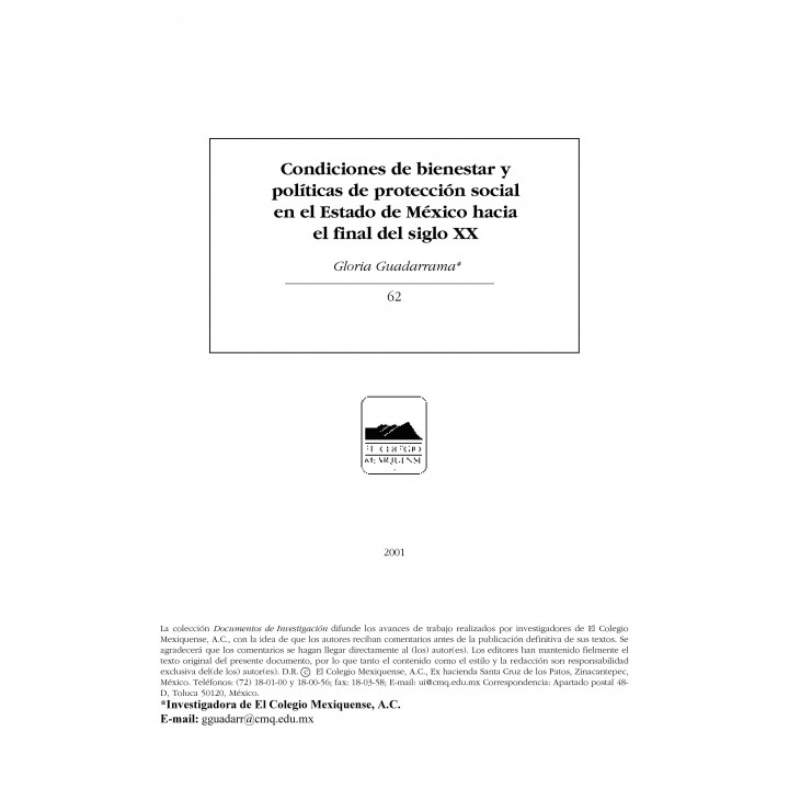 Condiciones de bienestar y políticas de protección social...