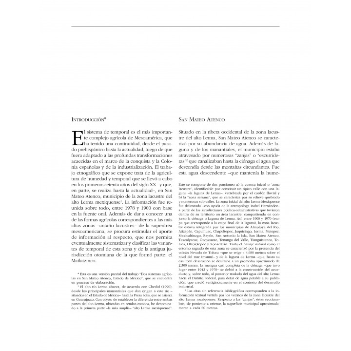 Notas sobre la agricultura maicera de humedad y temporal...