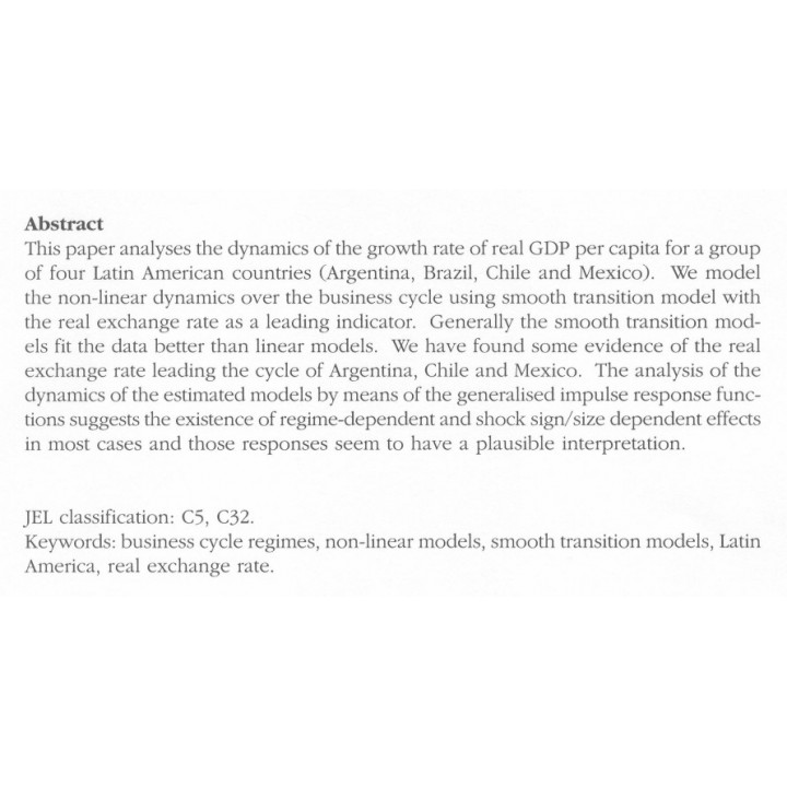 Real exchange rate and bussiness cycles in Latin America...