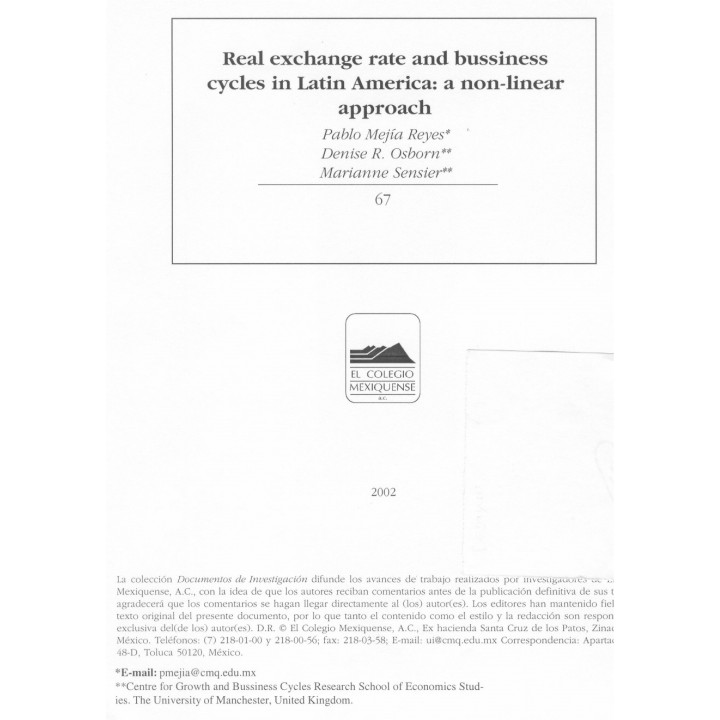 Real exchange rate and bussiness cycles in Latin America...