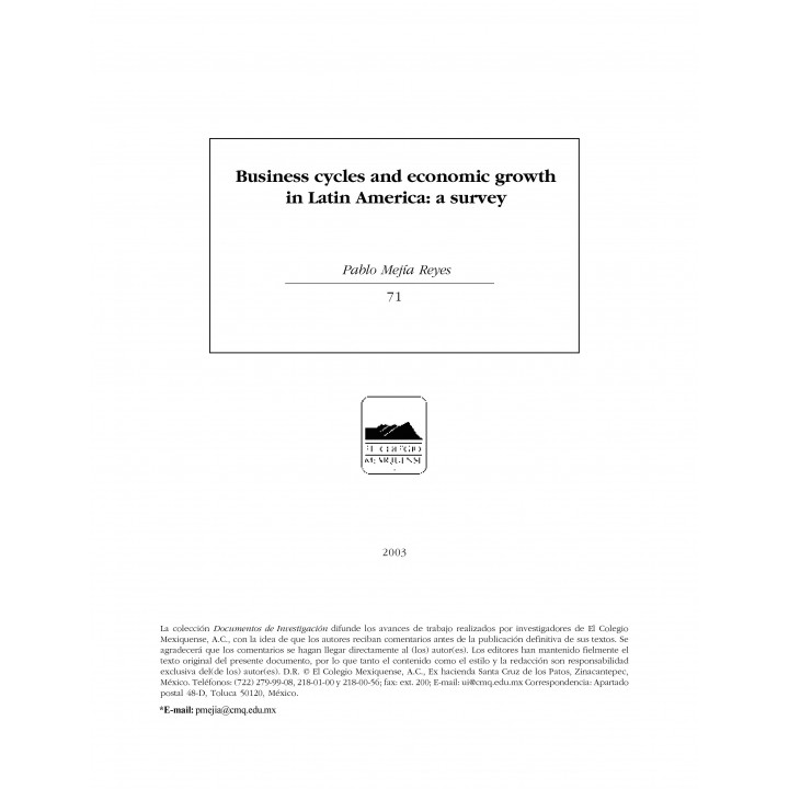 Business cycles and economic growth in Latin America...
