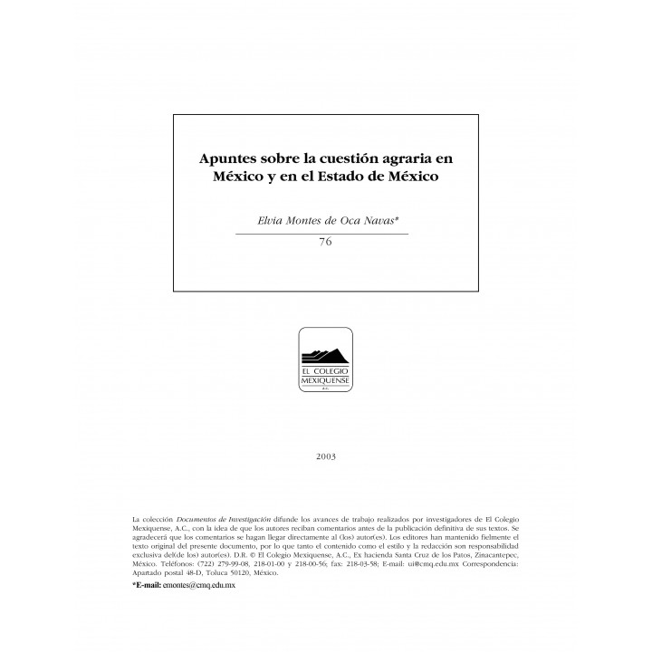 Apuntes sobre la cuestión agraria en México y el Estado...