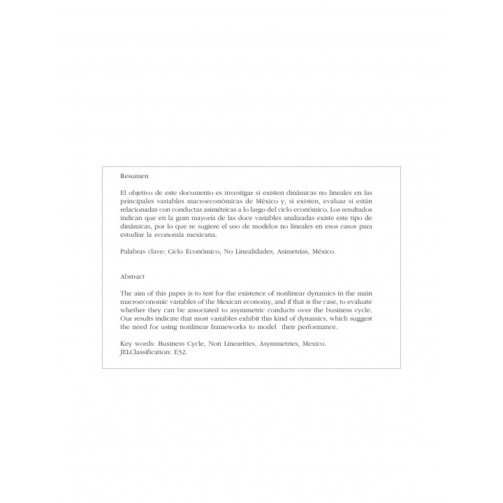 No linealidades y asimetrías en los ciclos económicos de México