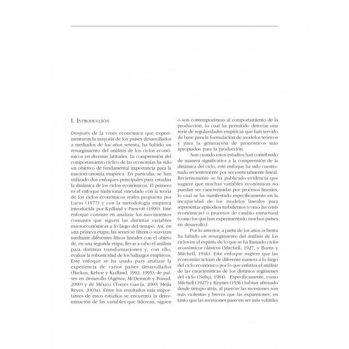 No linealidades y asimetrías en los ciclos económicos de México