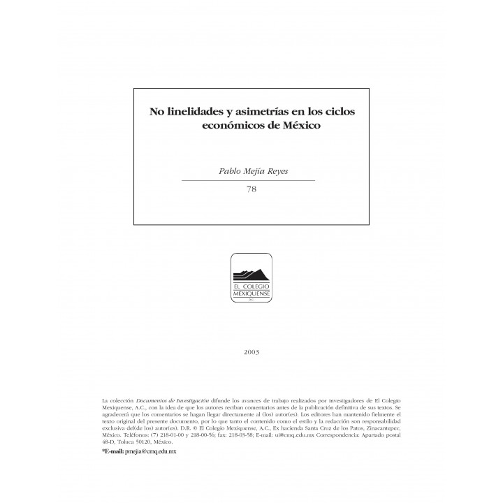 No linealidades y asimetrías en los ciclos económicos de México
