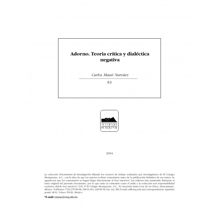 Adorno, Teoría crítica y dialéctica negativa