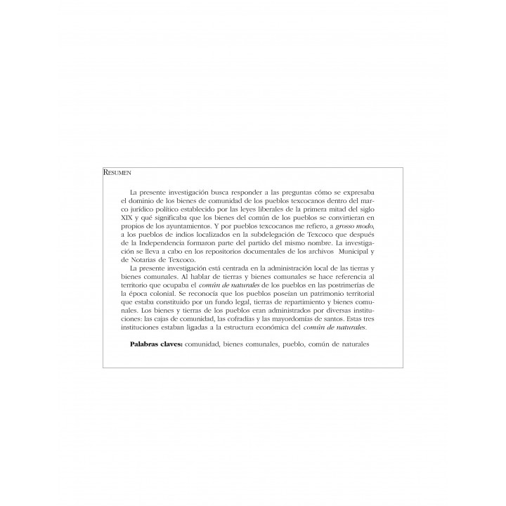 Administración de las tierras y bienes comunales de los pueblos