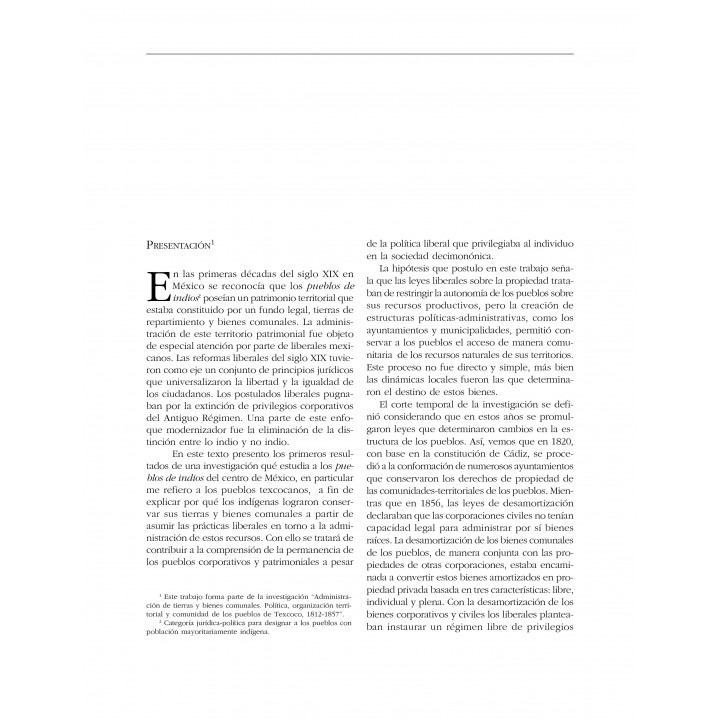 Administración de las tierras y bienes comunales de los pueblos