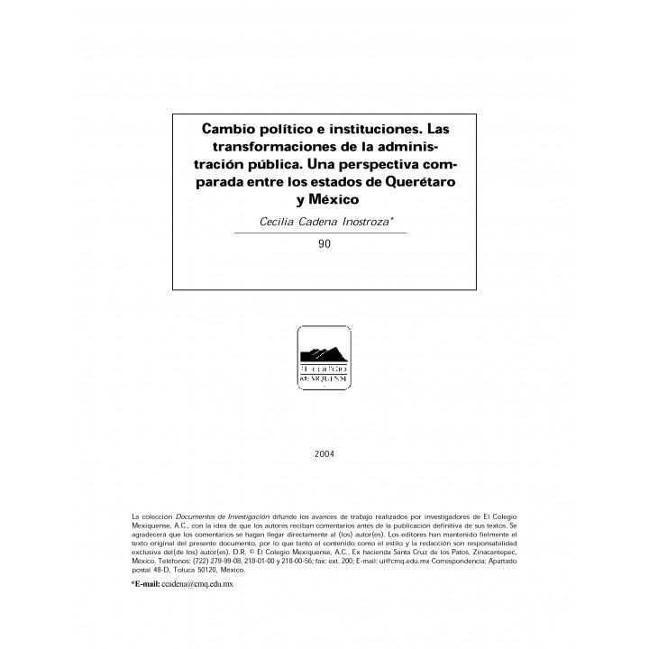 Cambio político e instituciones. Las transformaciones de ...
