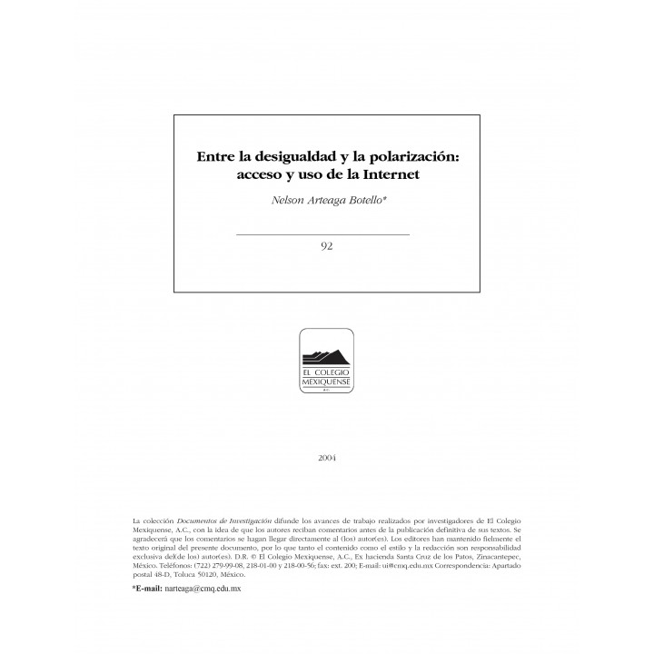 Entre la desigualdad y la polarización: acceso y uso...