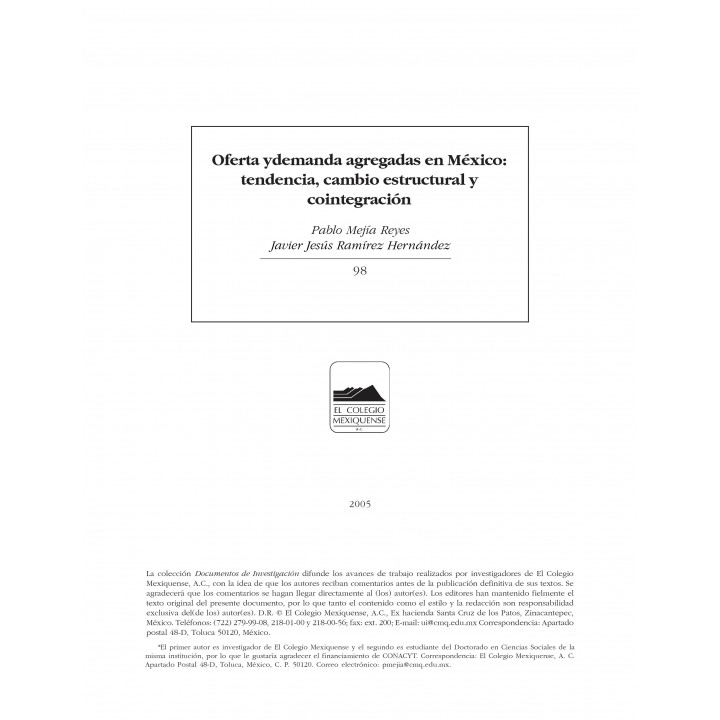 Oferta y demanda agregadas en México: tendencias, cambio...